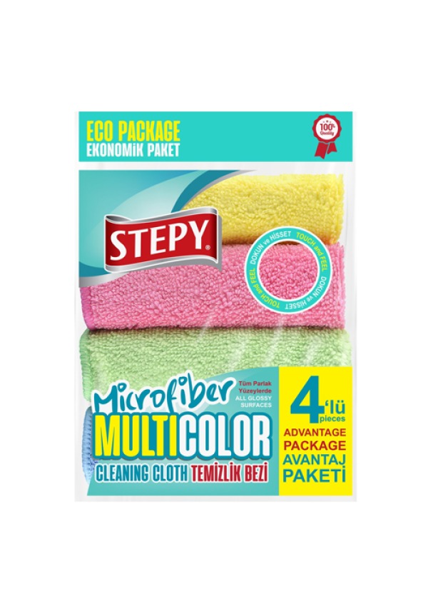 Stepy Temizlik Bezi Multi Color 4'lü