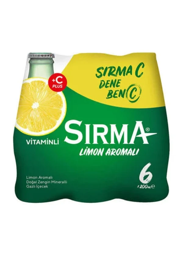 Sırma C-Plus Maden Suyu Limon Aromalı 200 ml 6'LI