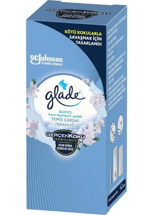 Glade Banyo Hava Tazeleyici Yedek Temiz Çarşaf Ferahlığı 10 ml